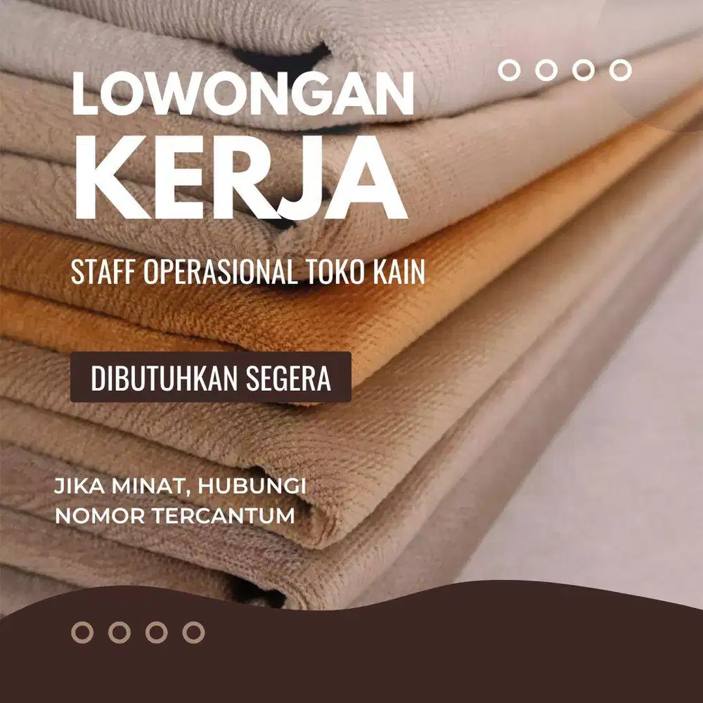 Lowongan Kerja Staff kerja Operasional Toko Crew Store *dibutuhSEGERA*