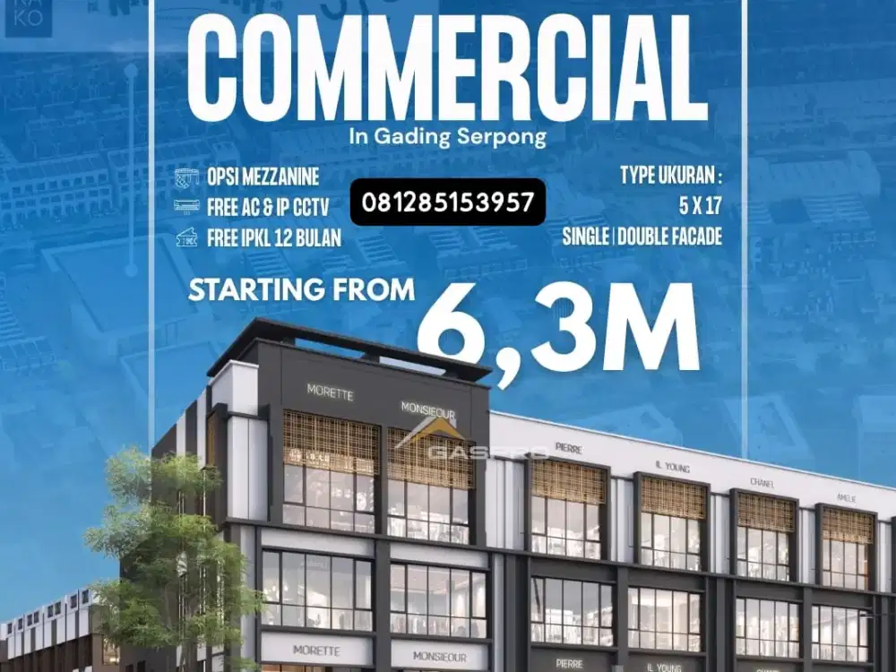 RUKO GRAND BOULEVARD ANIVA & PASADENA NORTH SQUARE STUDI LOFT MULAI 6MAN! PRESTISIUS COMMERCIAL