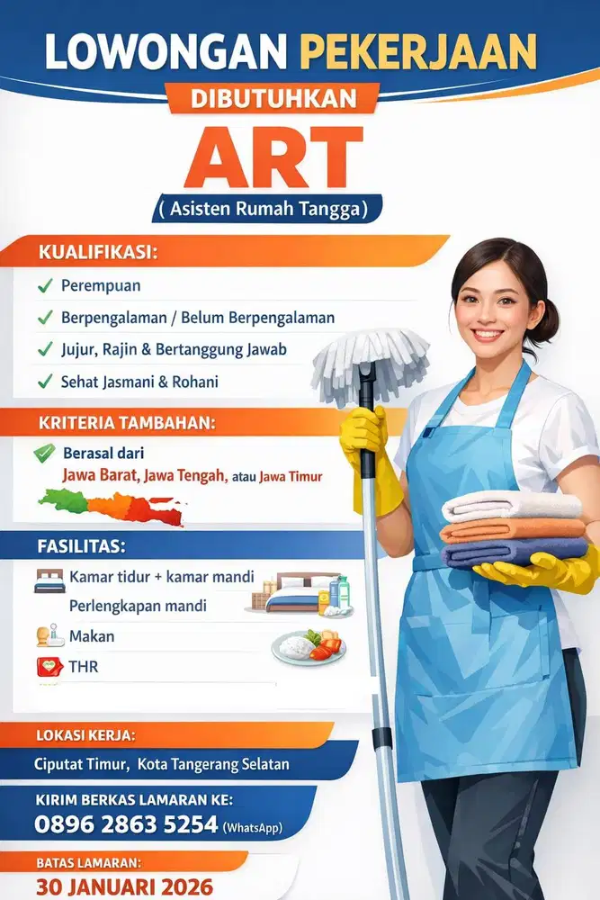 Dibutuhkan Asisten Rumah Tangga