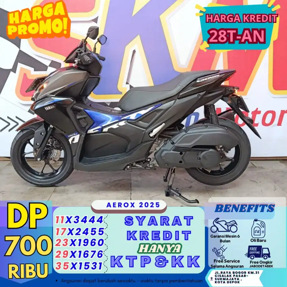 PROMO HANYA KK DAN KTP PROSES 1HARI YAMAHA AEROX DP 700 CASH/CREDIT