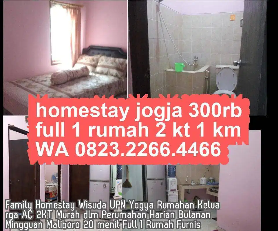 Family Homestay Maliboro 20mnt Yogya Harian Mingguan Bulanan  Murah Ru