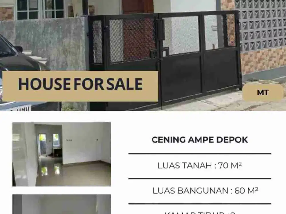 Dijual Rumah di sukamaju baru Depok. Akses Tole iskandar-Merdeka