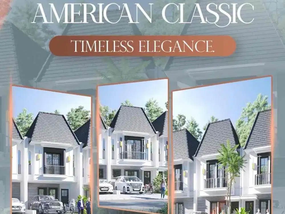 AMERICAN CLASSIC HOUSE 2 LANTAI, 3 KAMAR TDR READY UNIT HANYA 800 JT AN