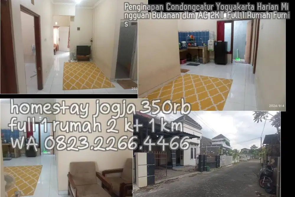 Penginapan Condongcatur Yogyakarta Harian Mingguan Bulanan dlm AC 2KT