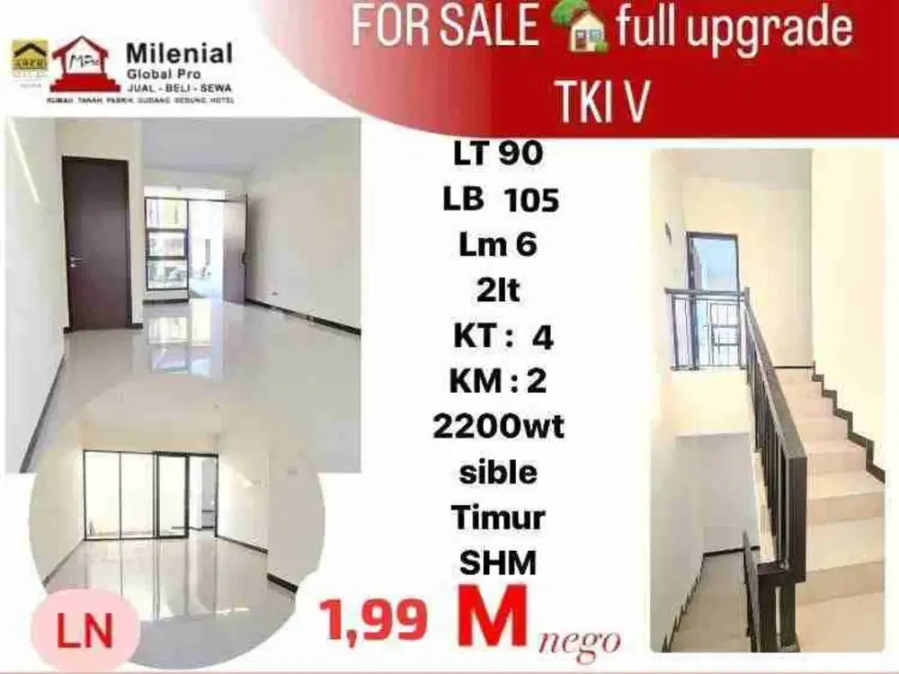 JUAL RUMAH 2 Lt. TKI V