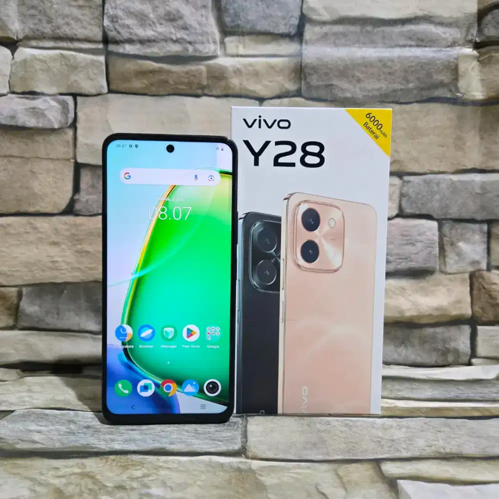 Vivo Y28 4G 8/128 Fulset segel mulus 98% Garansi panjang