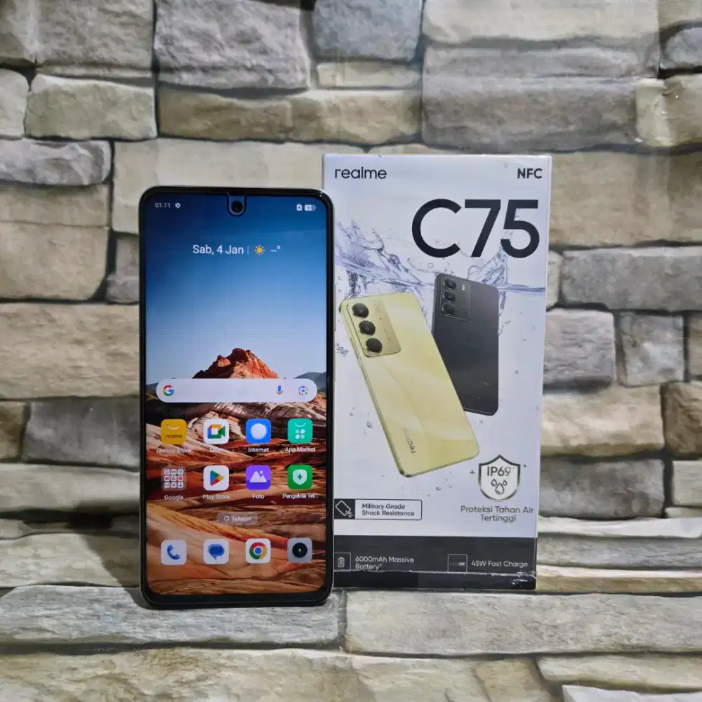 Realme C75 NFC 8/128 4G Fullset Segel Normal Mulus 98%,Garansi