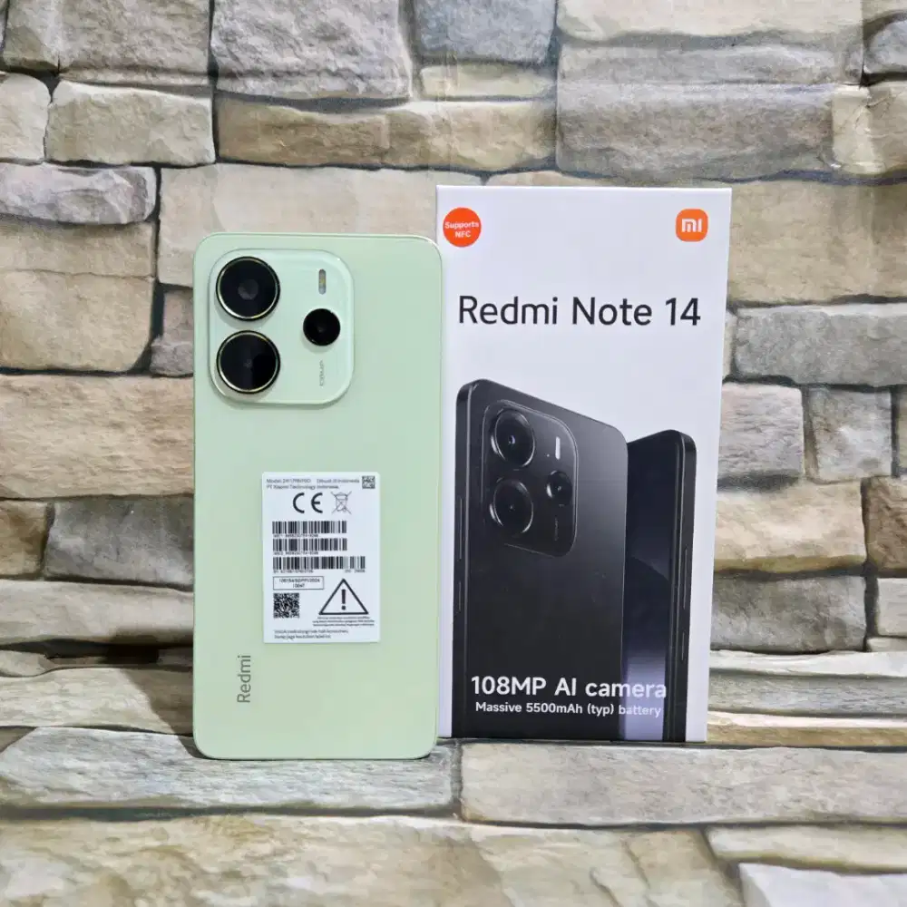 Xiaomi Redmi Note 14 4G 8/256 Green Fullset Segel Normal Mulus 98%