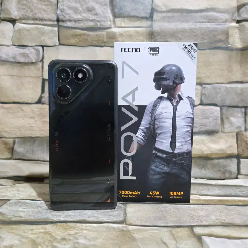 Tecno Pova 7 4G 8/256 Fullset Segel Normal Mulus 98%,Garansi
