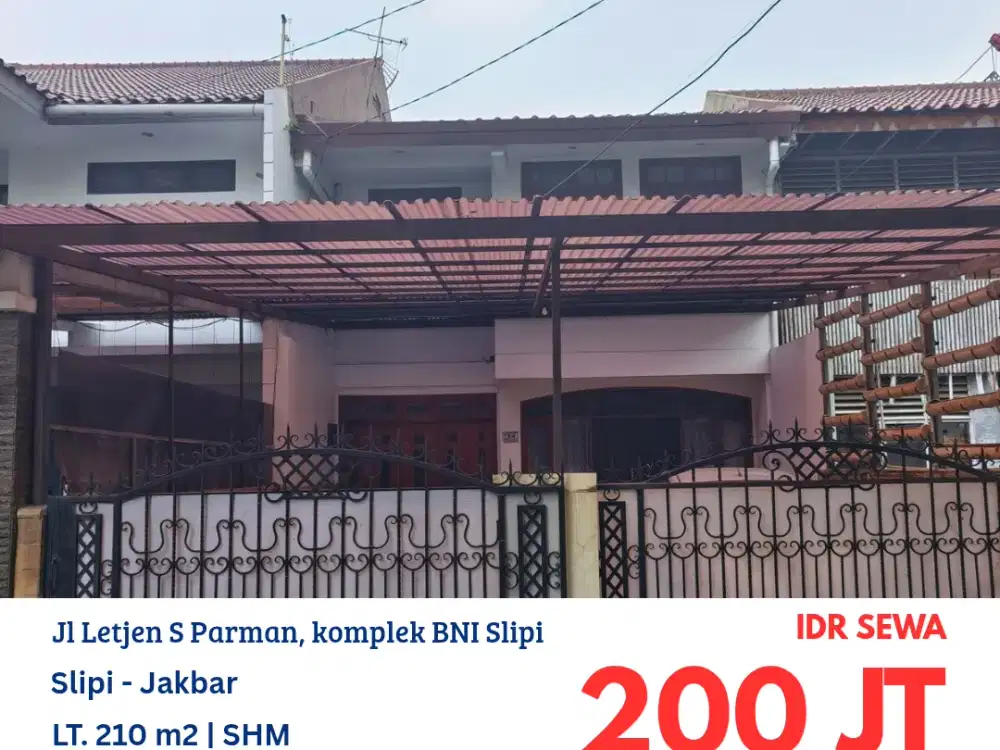 HFN0310 Rumah 2 lantai furnish di komplek BNI slipi jakarta barat