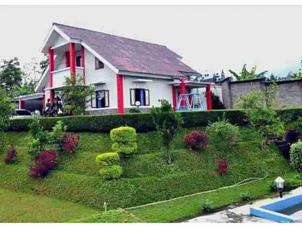 dijual villa megamendung cisarua puncak mountain view include swimming pool