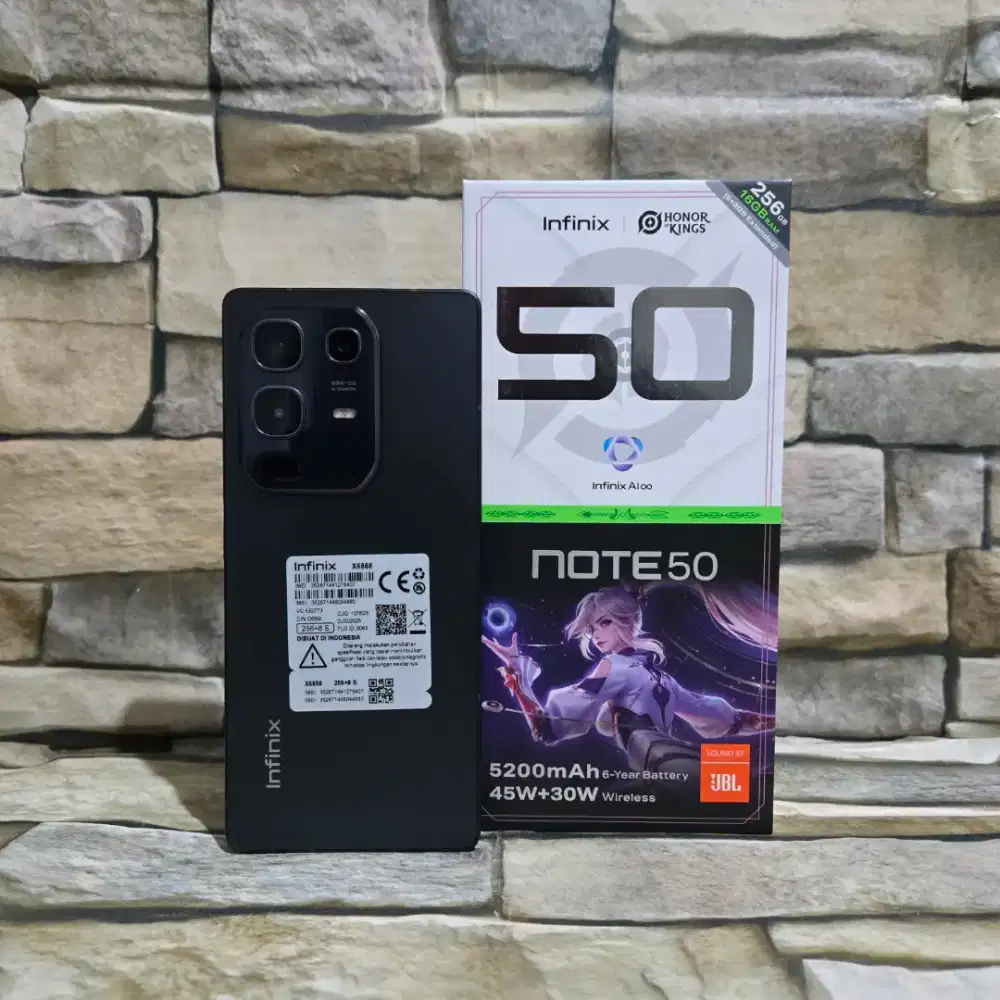Infinix Note 50 4G 8/256 Black Fulset segel mulus 98% Garansi panjang