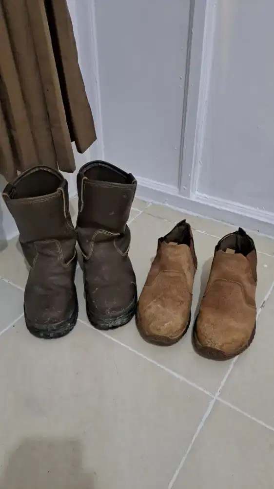 sepatu safety kulit asli