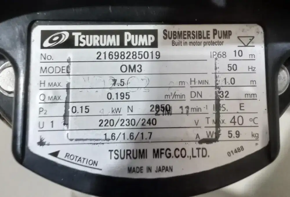 Pompa Celup Tzurumi Bekas