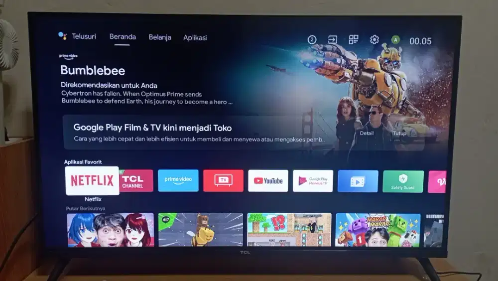 Tv androidtv TCL 32 in fullset mulus no minus masih garansi