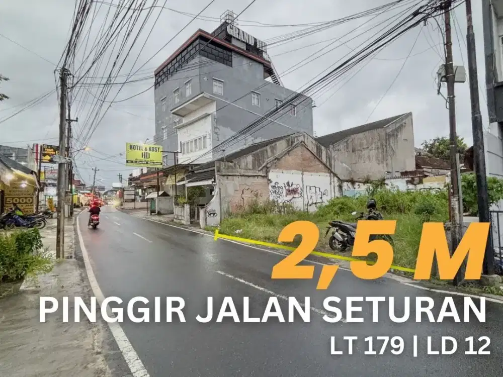 Jual Tanah Pinggir Jalan Seturan Raya Ramai Usaha Kawasan Akademisi