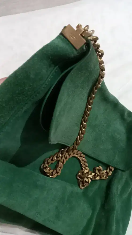 Tas mewah celine suede green asli
