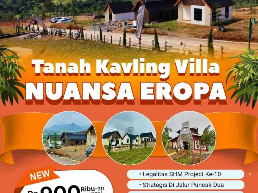 jual cepat tanah Kavling villa berkonsep Eropa Terjangkau jakarta Bekasi Depok Bogor