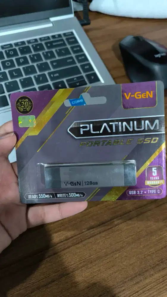 V-Gen SSD Portable Platinum 128GB Baru Murmer
