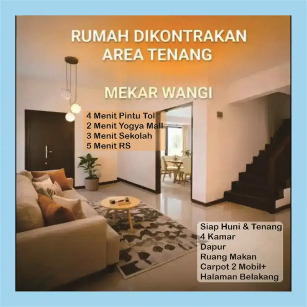Rumah Kontrakan Sewa Tahunan Bulanan Murah Mekarwangi Full Furnished