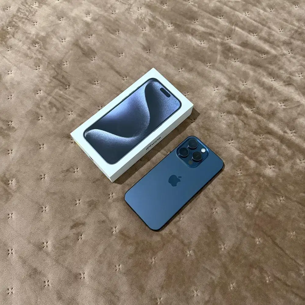 (iBox) iPhone 15 Pro Blue Titanium 128GB Resmi iBox