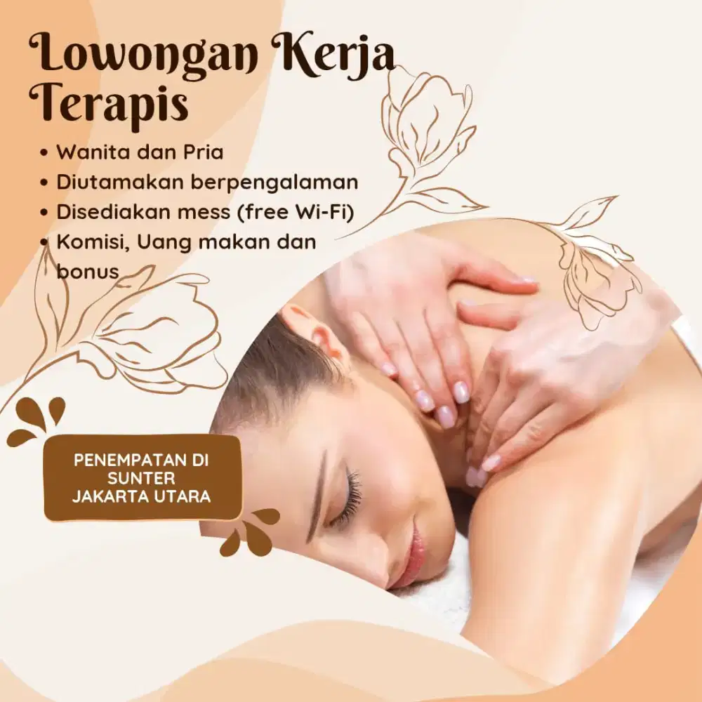 Dibutuhkan segera Terapis Pijat
