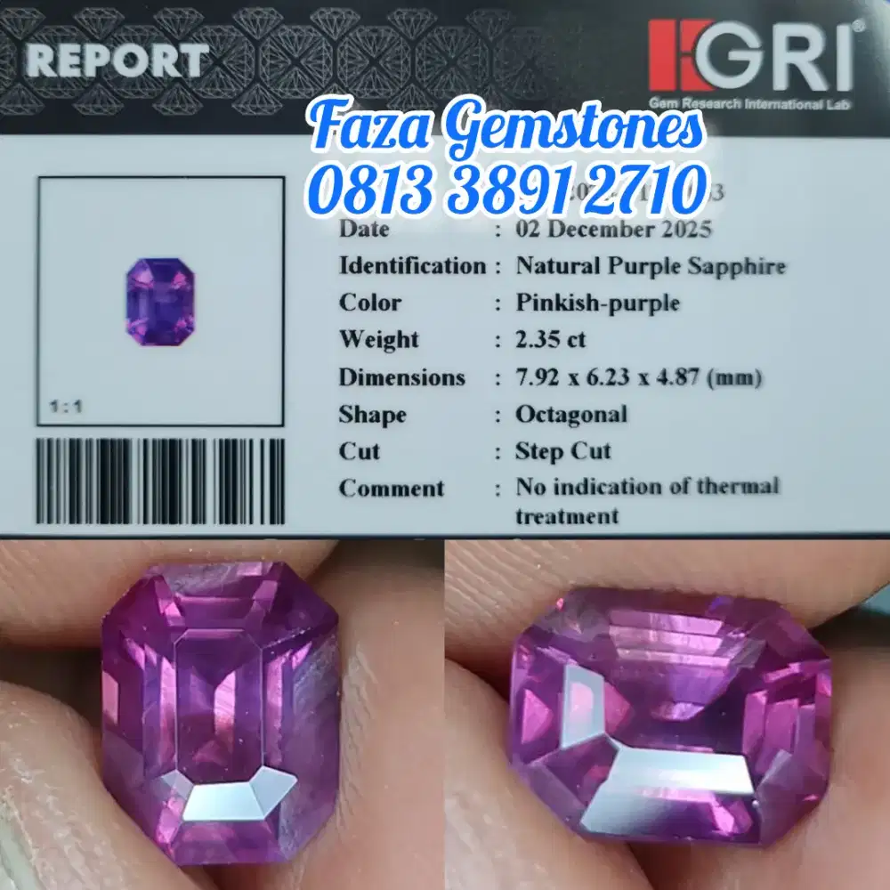 Unheated Purple Sapphire, Good Quality, good Shape, Good Colour