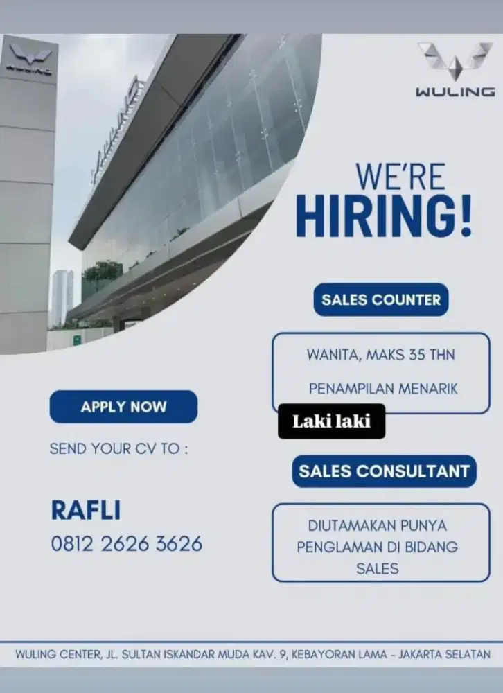 LOWONGAN KERJA SALES MOBIL WULING