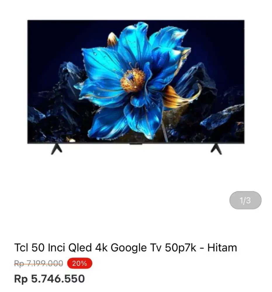 TCL 50 INCI QLED 4K GOOGLE TV 50P7K