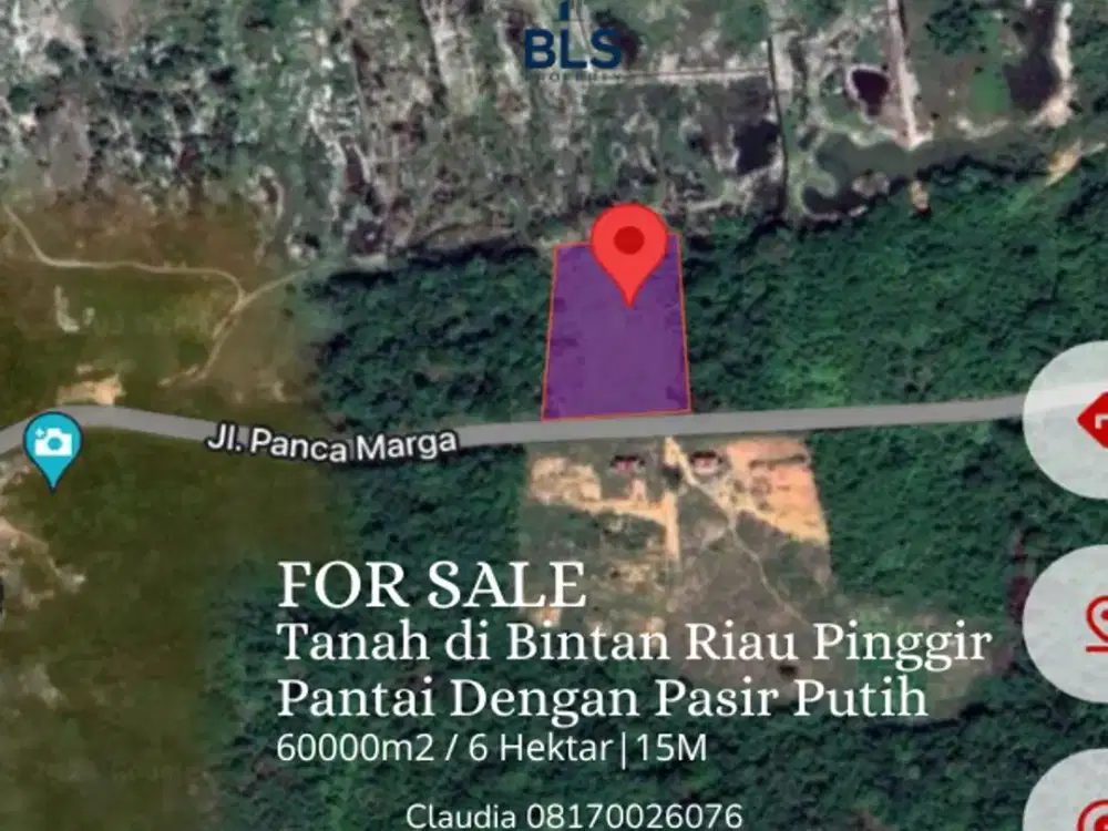 FOR SALE Tanah di Bintan Riau Pinggir Pantai Dengan Pasir Putih