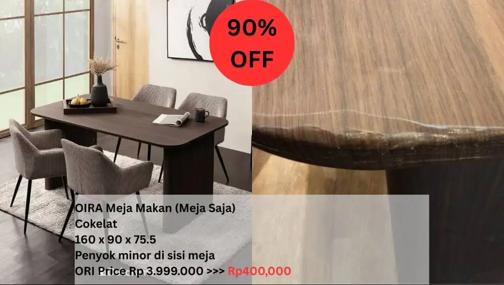 Heim Studio OIRA Meja Makan – Walnut (Hanya Meja)