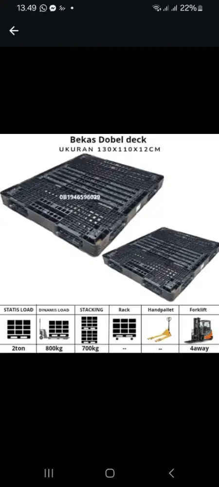 Palet plastik New dipakai harian