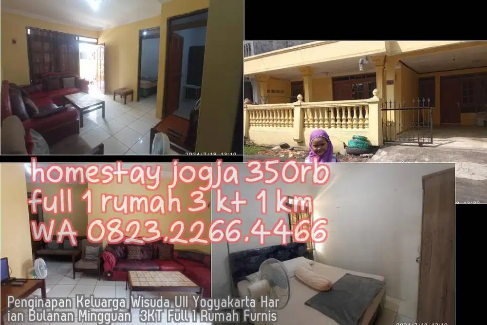 Penginapan Keluarga Wisuda UII Yogyakarta Harian Bulanan Mingguan  3KT