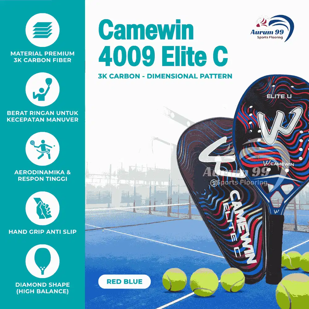 Camewin 4009 Padel Racket - Raket Padel Dewasa | Raket Padel Carbon