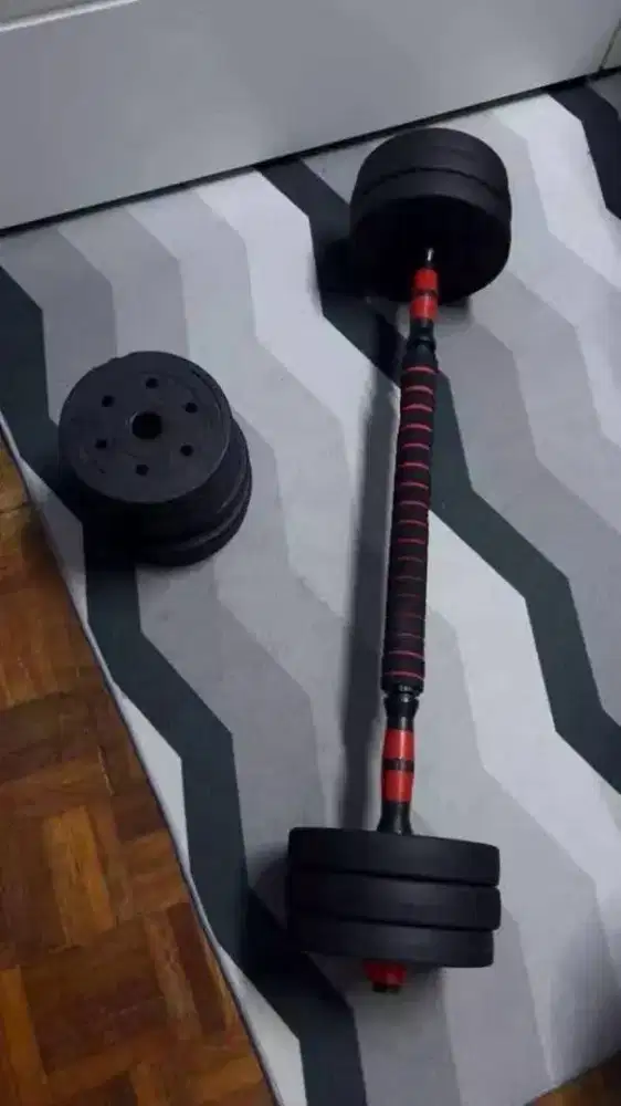 Barbel PVC 20kg – Dumbbell Alat Olahraga Fitnes