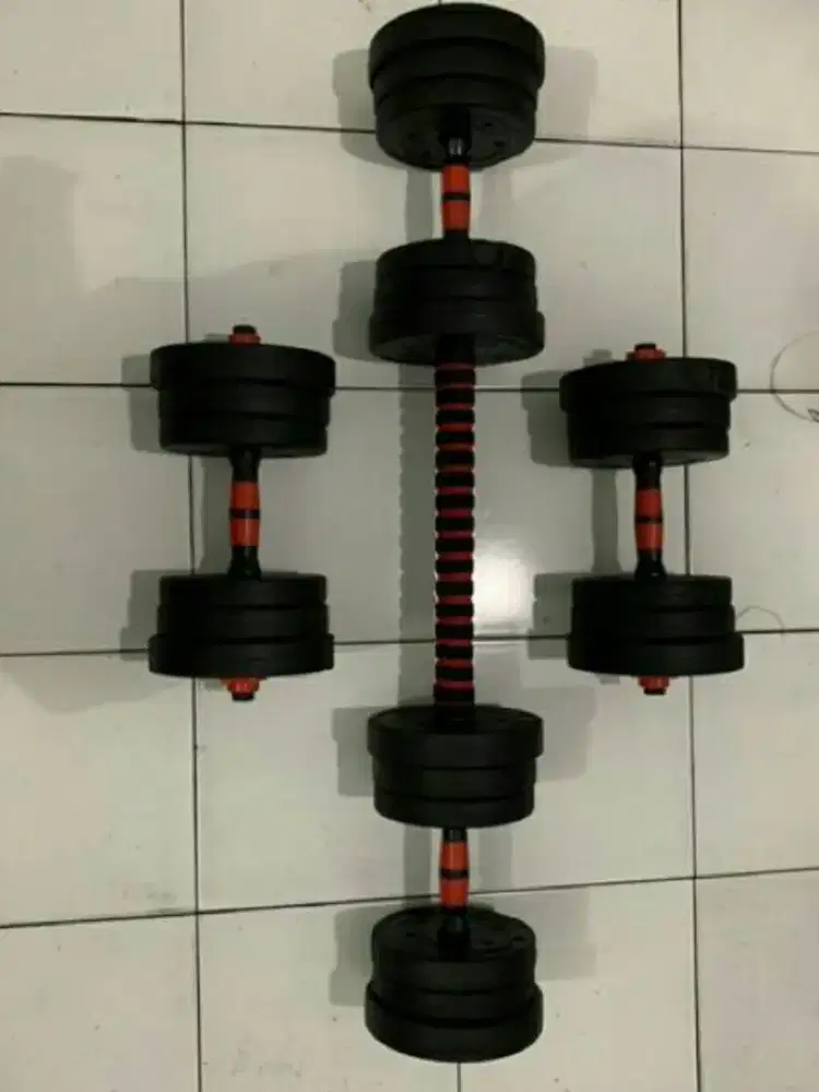 Barbel PVC 20kg – Dumbbell Alat Olahraga Fitnes