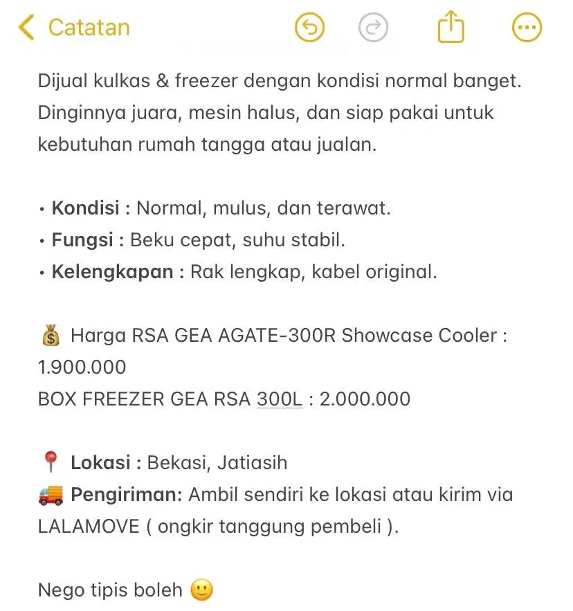 Dijual Kulkas & Freezer RSA Second