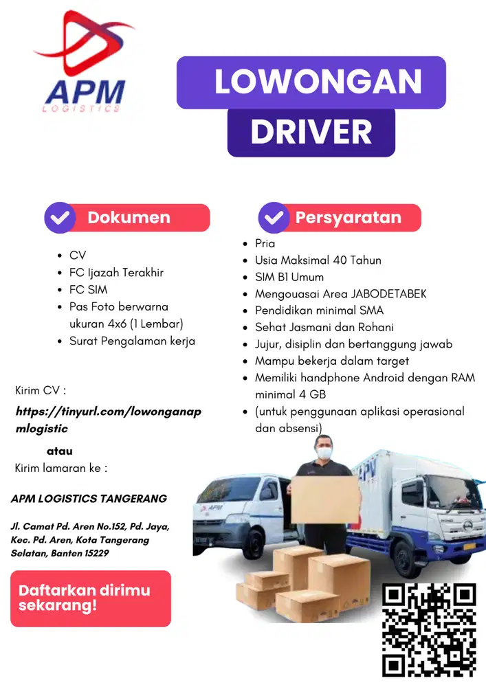 Dibutuhkan Driver Logistics