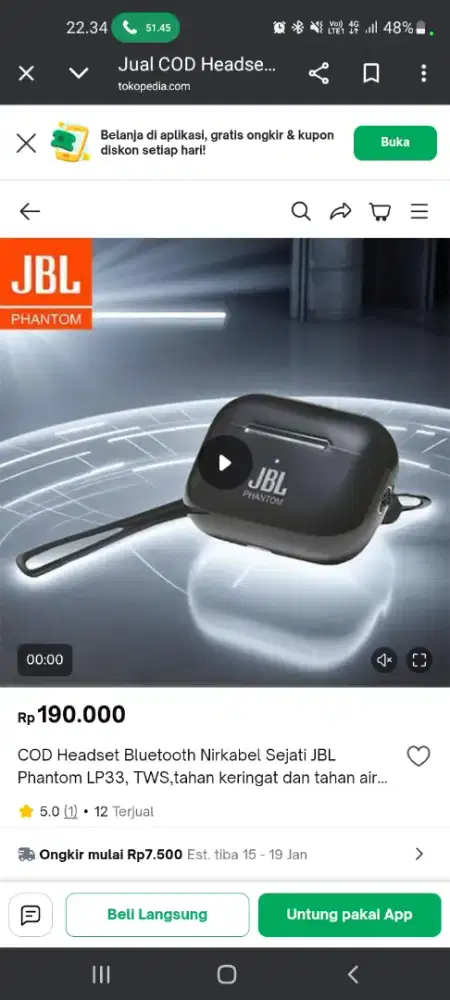 Hnset blootot JBL PHANTOM LP33