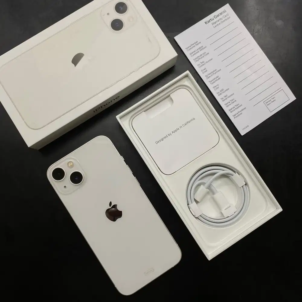 iPhone 13 Starlight 128GB fullset iBox BH91% mulus