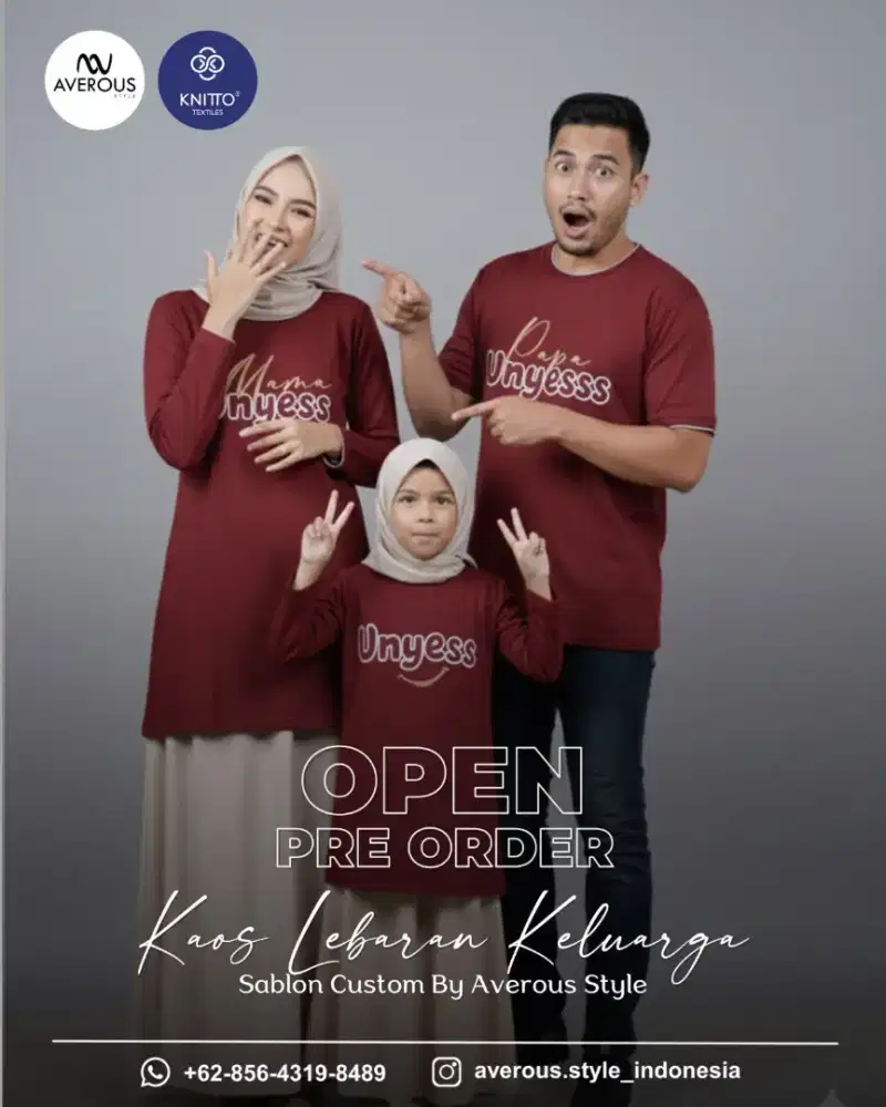 KAOS KELUARGA DOUBLE RIB UNTUK WANITA PRIA DAN ANAK