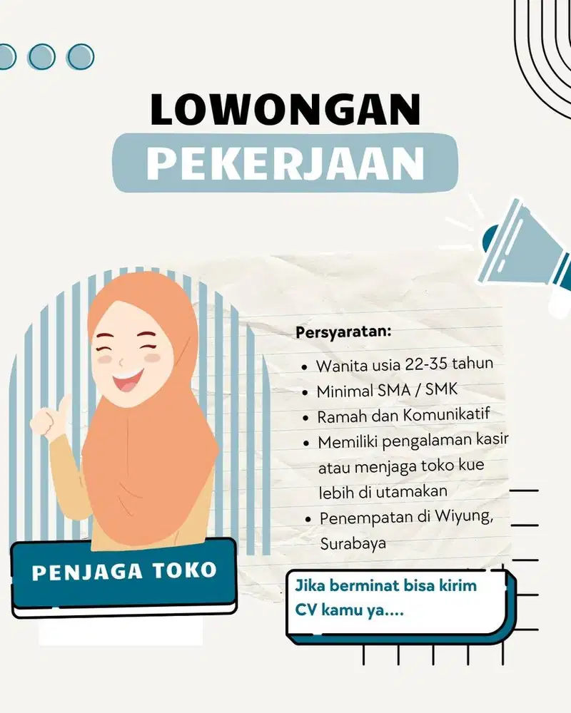 Wanita menjaga toko kue