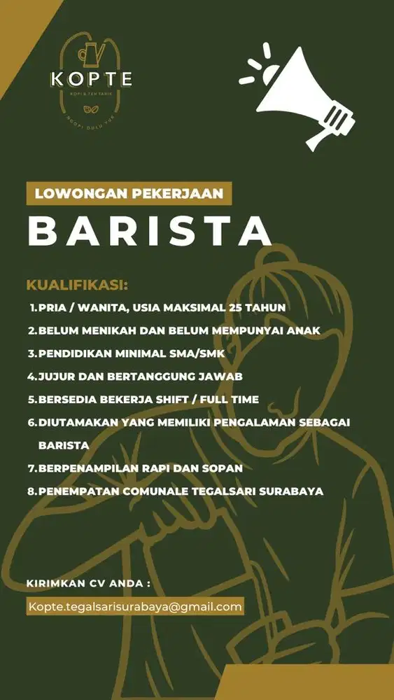 BARISTA KOPTE TEGALSARI