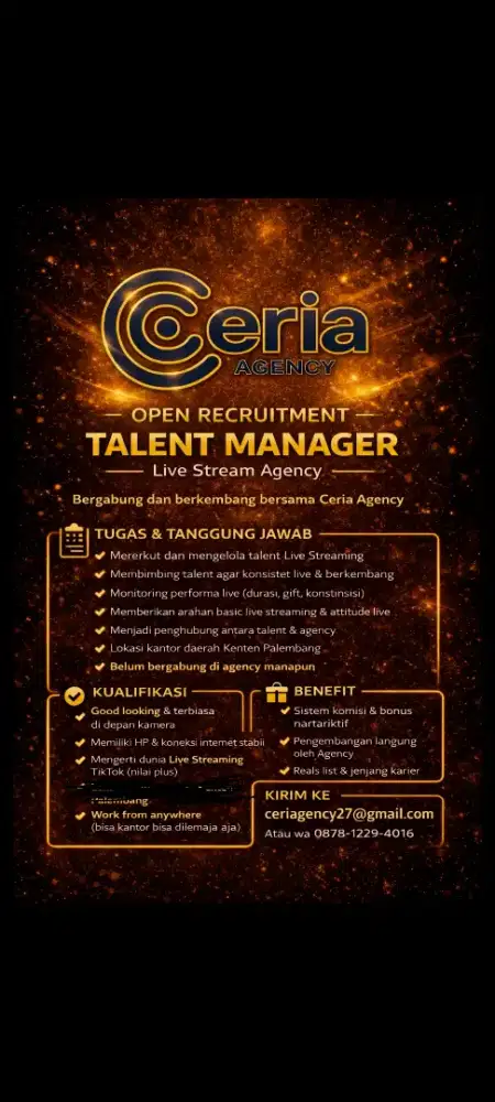 Talent Manager & Host live Streaming