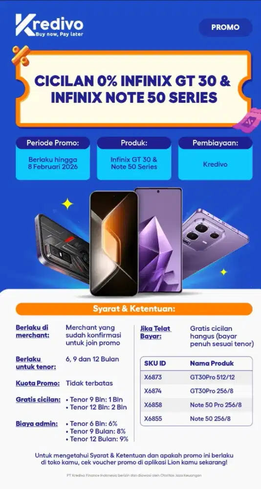 Infinix GT 30 new. Cicilan start 0%