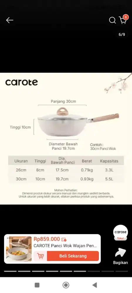 Carote wajan anti lengket 30cm