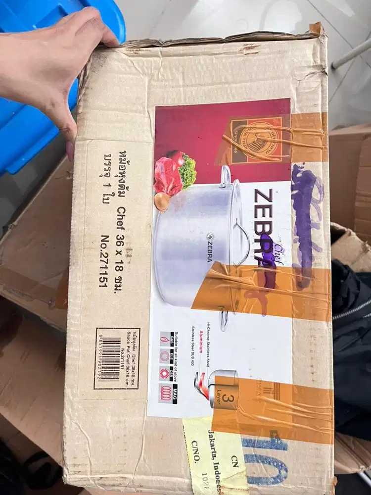 Panci Zebra original + tutup, stainless tebal, kondisi 90%