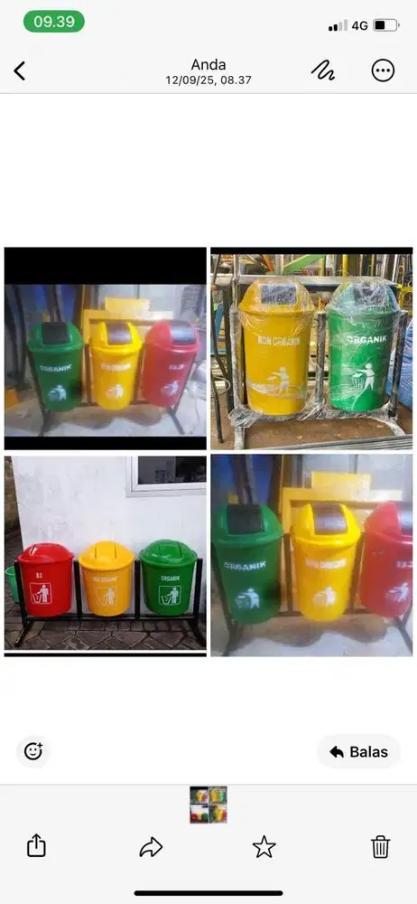 Tong sampah organik dan non organik (bs antr skitr medan)