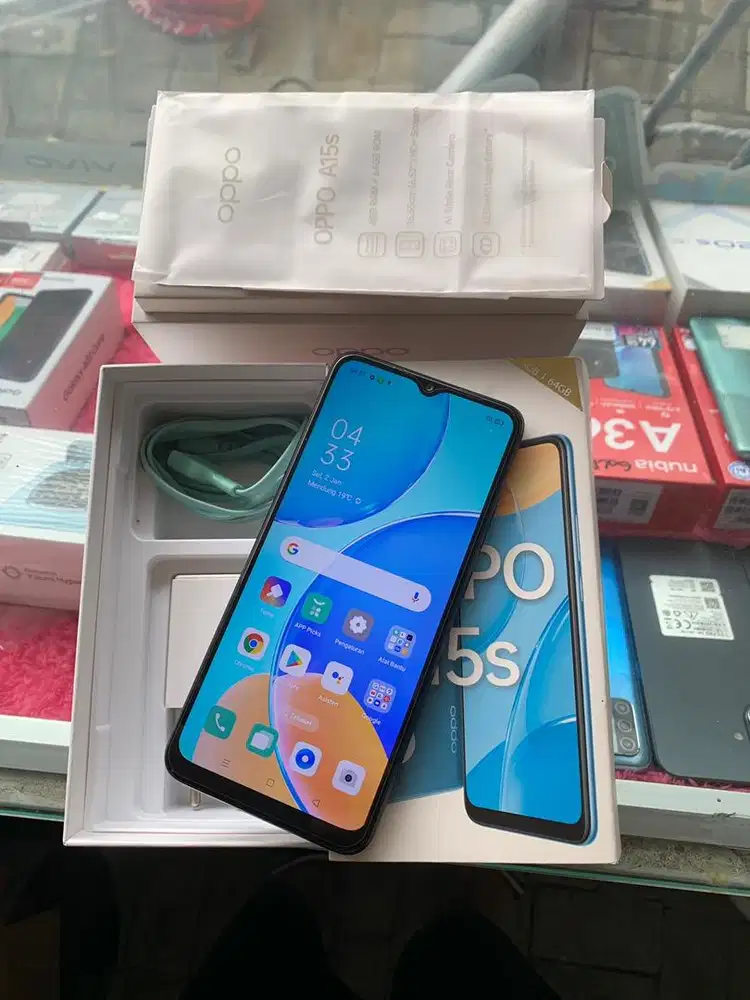 Oppo A15s 4/64 lengkap segel mesin orian