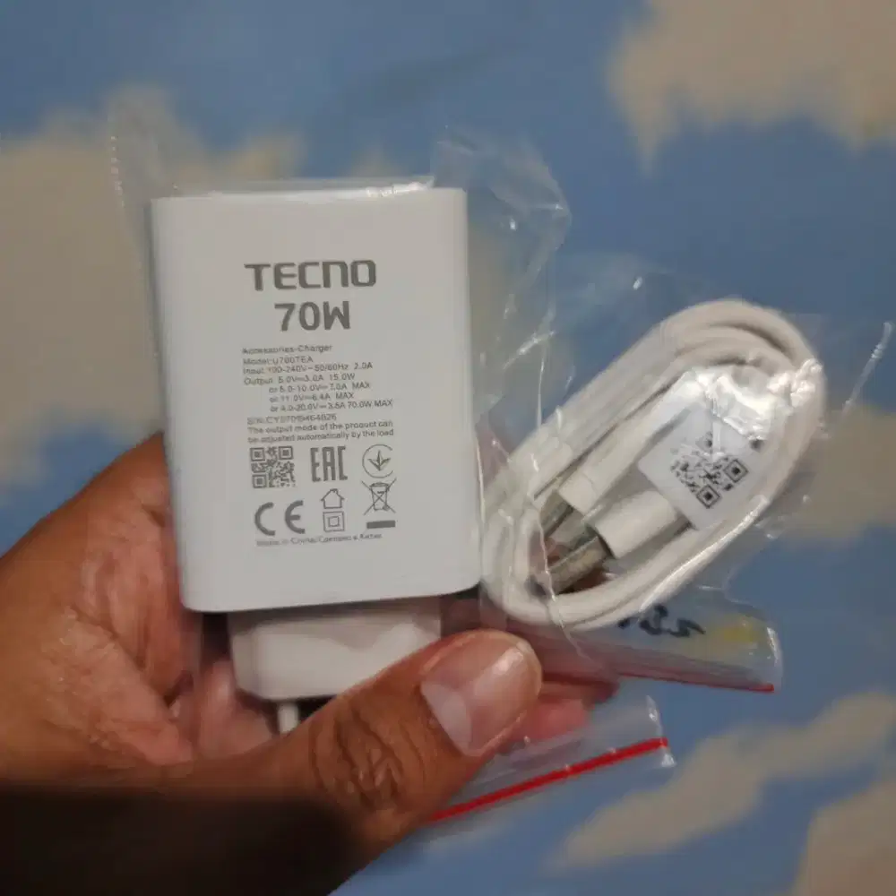 Charger tecno 70watt baru dan original